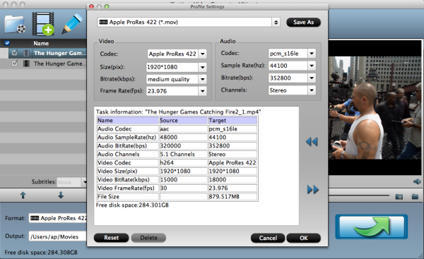 FCP format settings