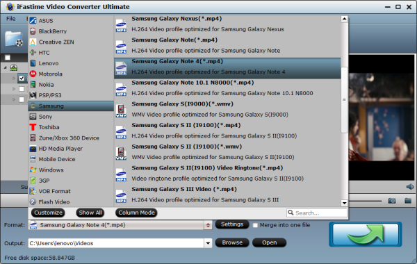 format for Galaxy Note 5