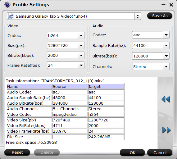 Galaxy Tab S2 Video Settings